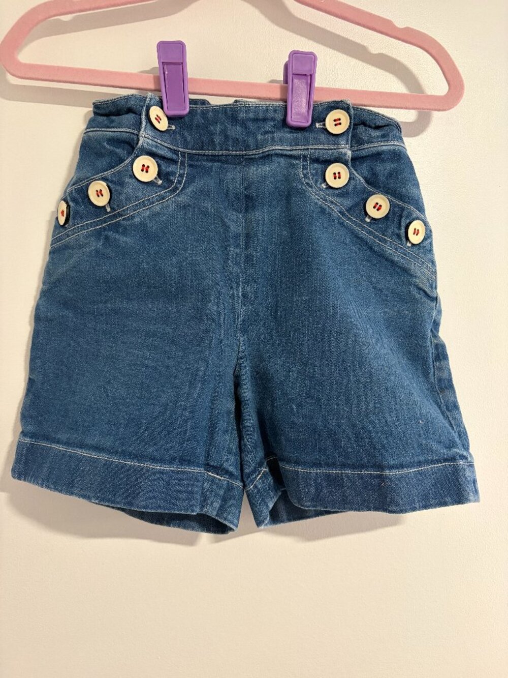 Bonpoint denim sailor shorts with button pockets size 8